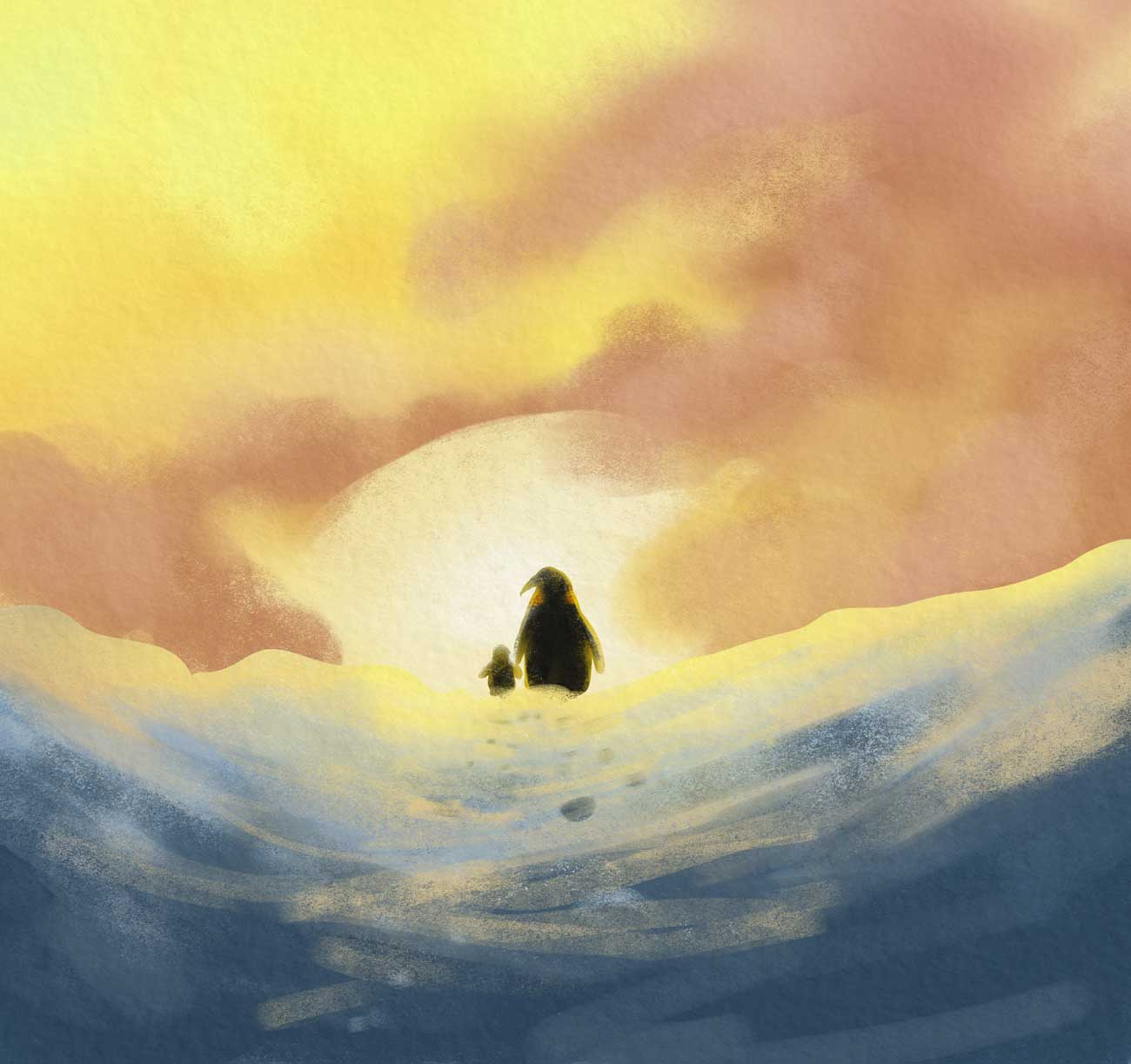 kinderbuchillustration illustrieren Pinguin cover