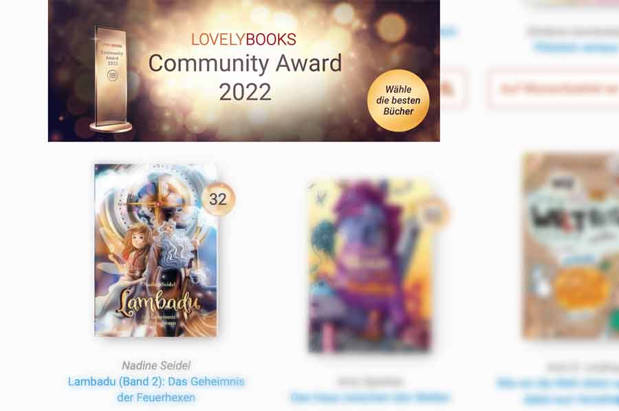 Lambadu Band 2 beim LovelyBooks Community Award 2022