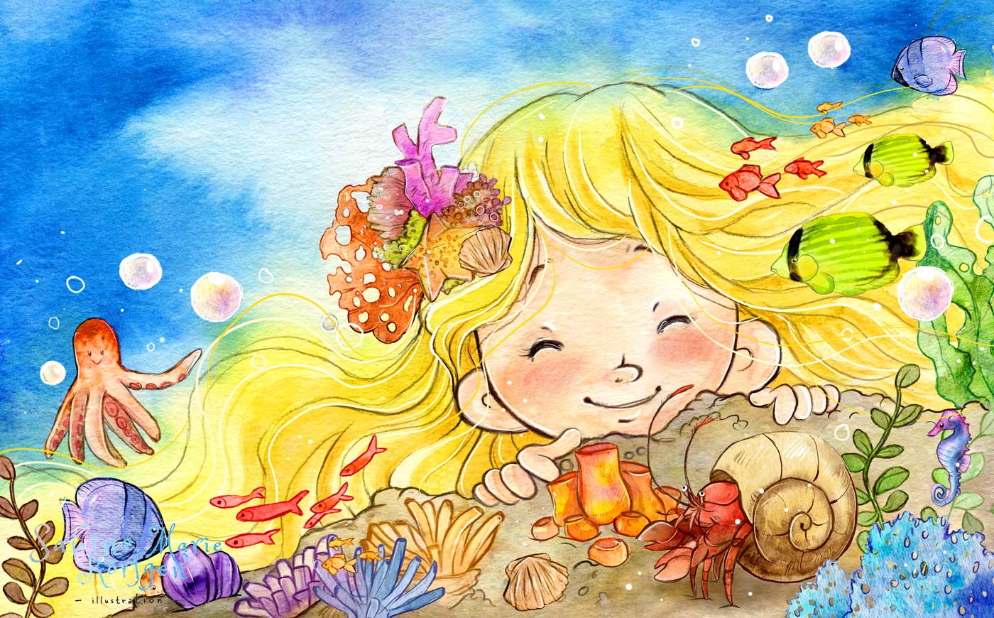 Meerjungfrau nixe Kinderbuch illustration zeichnung