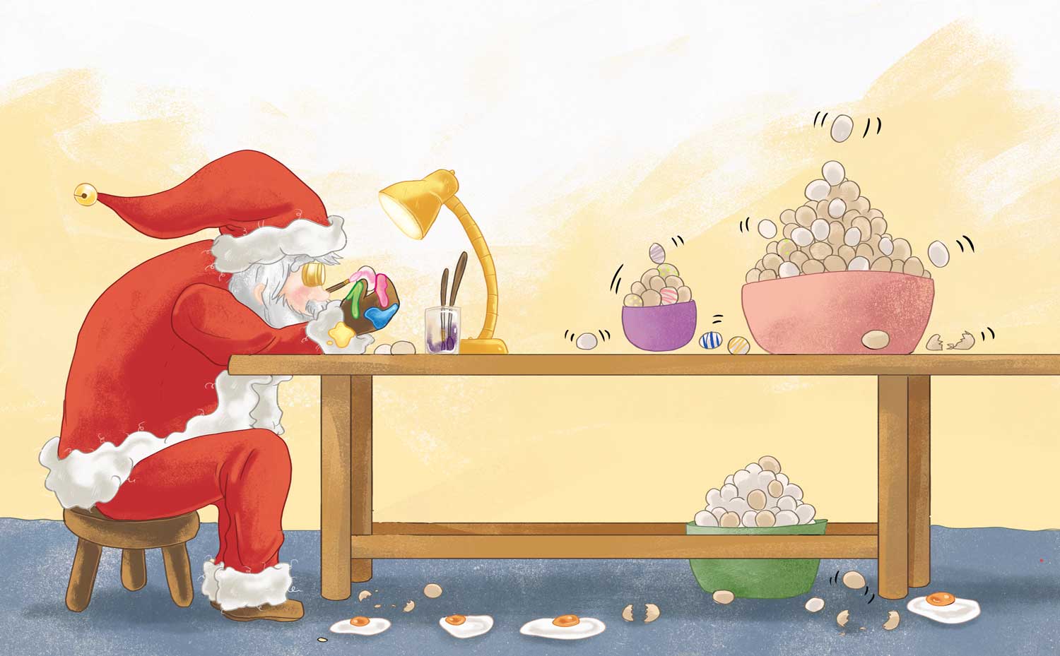 weihnachten Ostern kinderbuch illustration Osterhase weihnachtsmann
