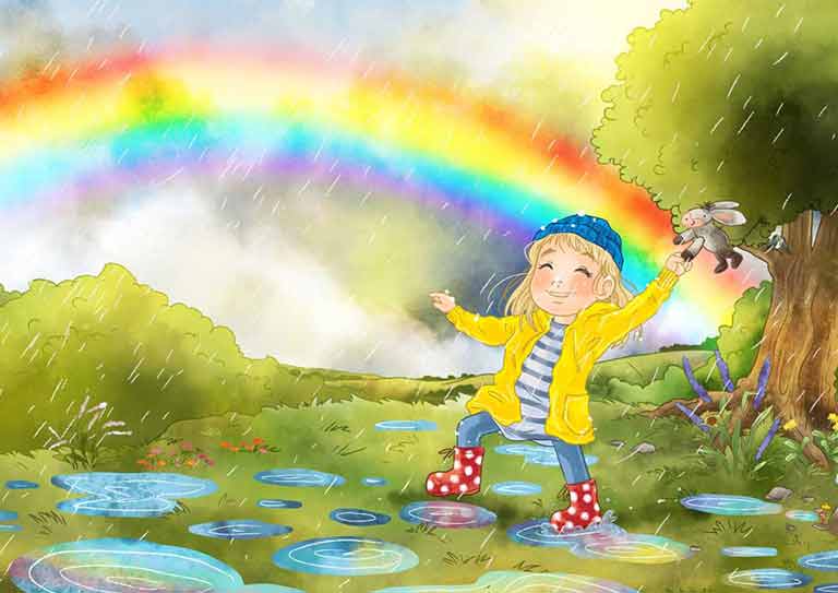 Regenbogenzauber Kinderbuchillustration