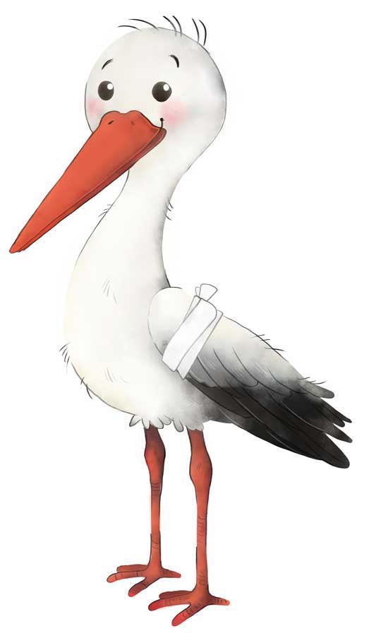 Kinderbuchillustrationen Storch niedlich Figur illustration