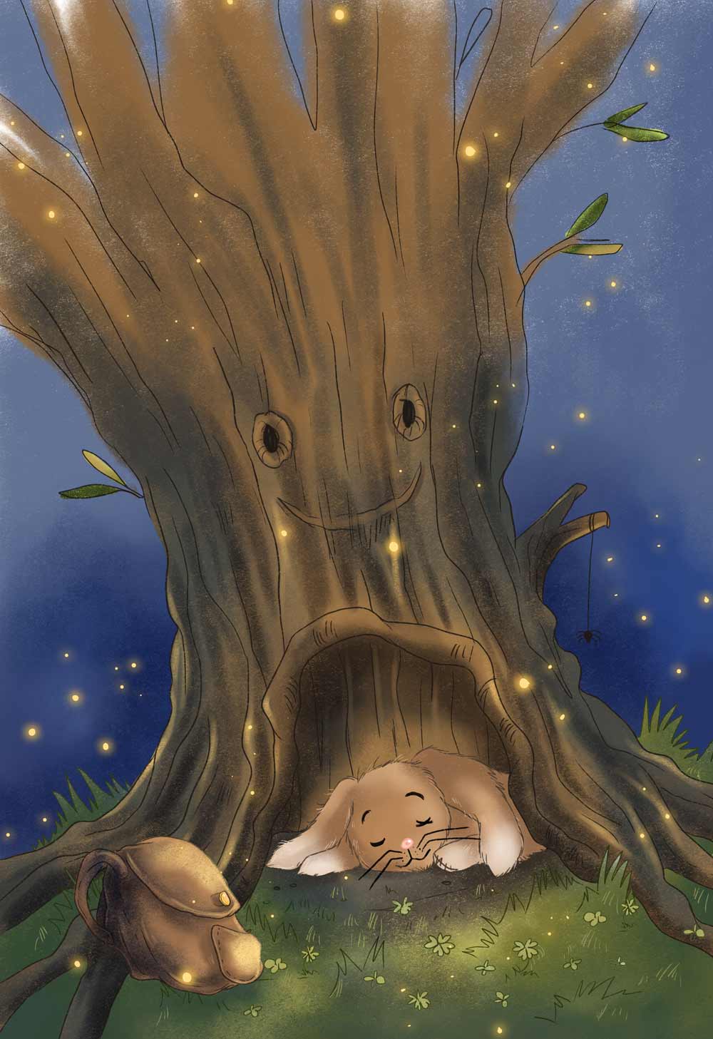 cover illustration Kinderbuch hase Stofftier baum Kinderbuchillustrationen
