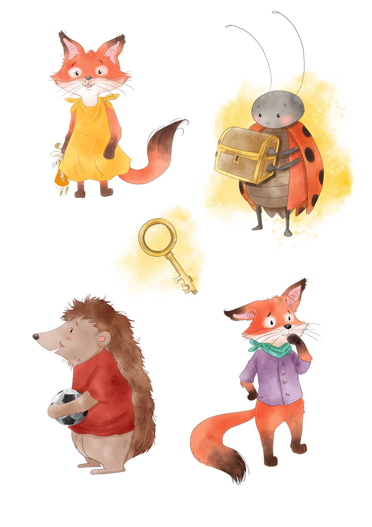 Kinderbuch Illustrationen Tiere fuchs Igel niedlich