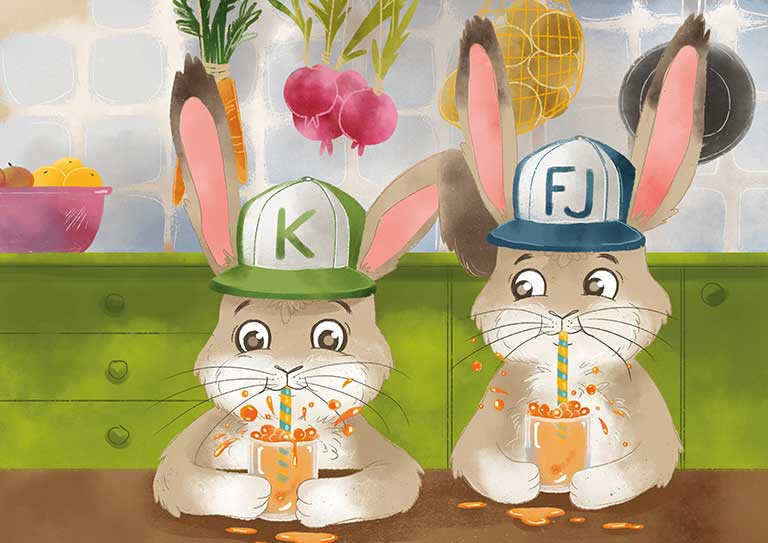 Hasenstark Kinderbuchillustration Bilderbuch
